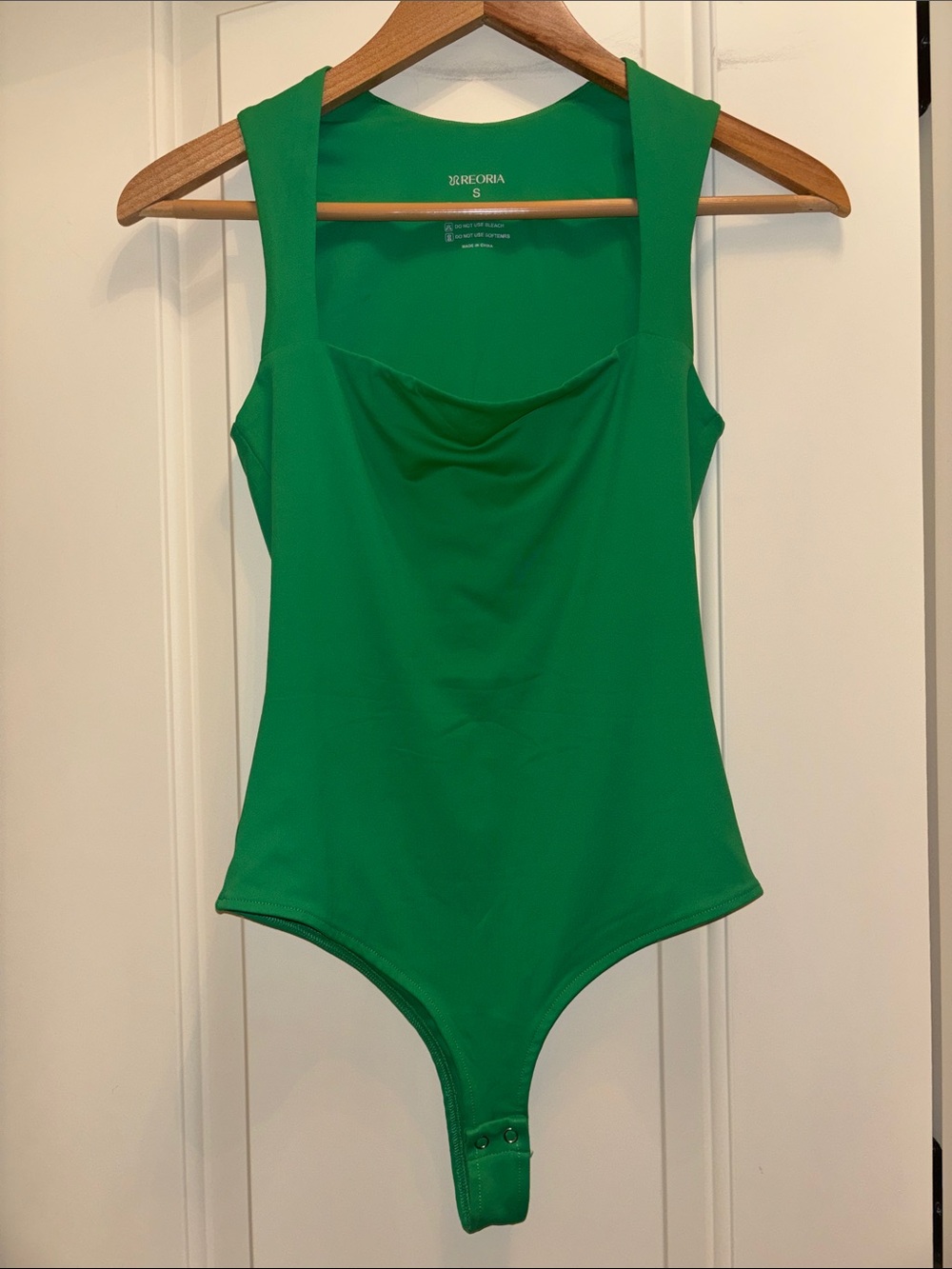 Green One-Piece Bodysuit - Square neckline